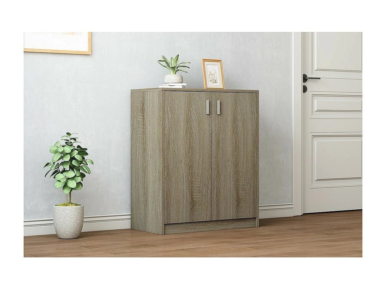 Commode TOLLY 2 portes, 85 cm coloris chêne sonoma