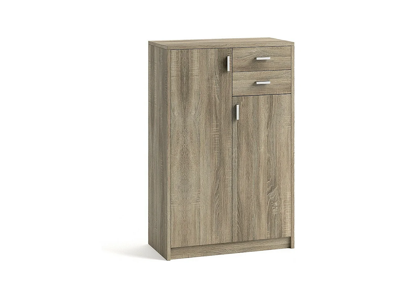 Commode  TOLLY 2 portes, 2 tiroirs, 110cm coloris chêne sonoma