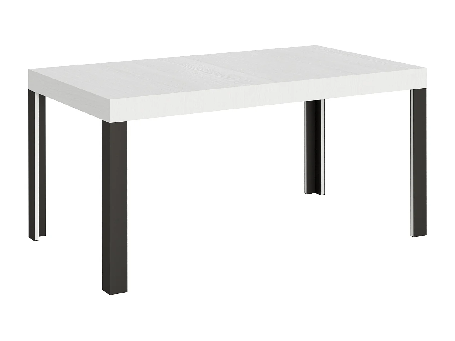 Uitschuifbare tafel 90x160/264 cm Linea eiken wit frame antraciet
