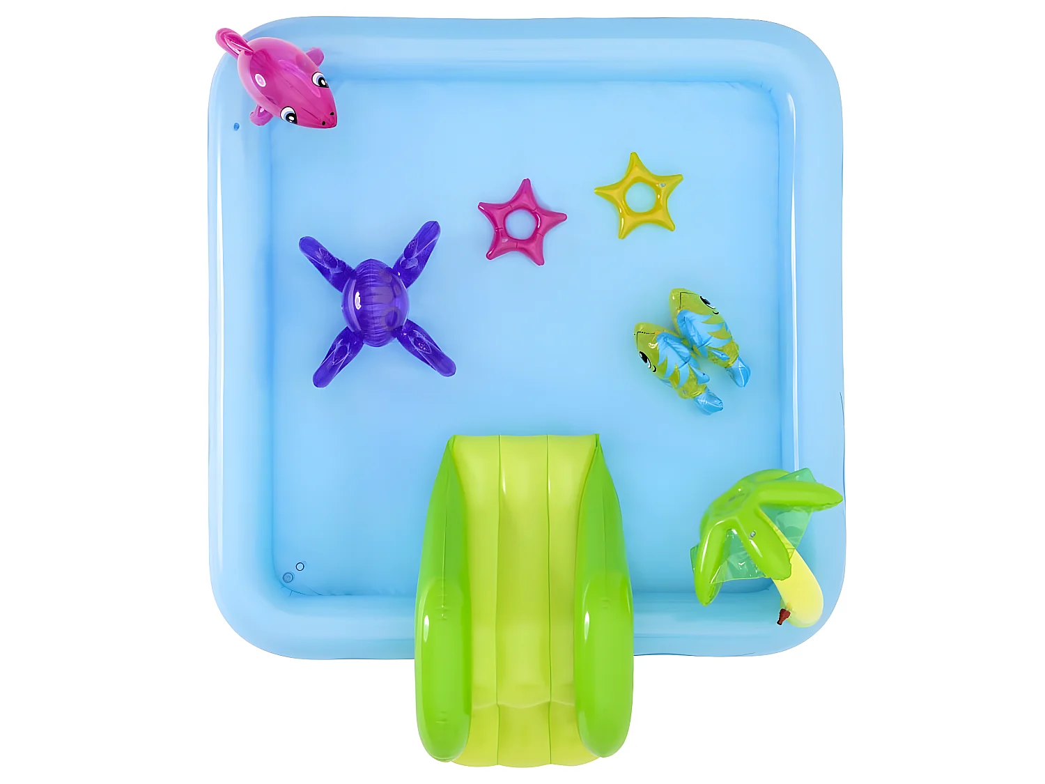 VidaXL Piscina hinchable Fantastic Aquarium Bestway tobogán + rociador de agua multicolor 86x239x206 cm