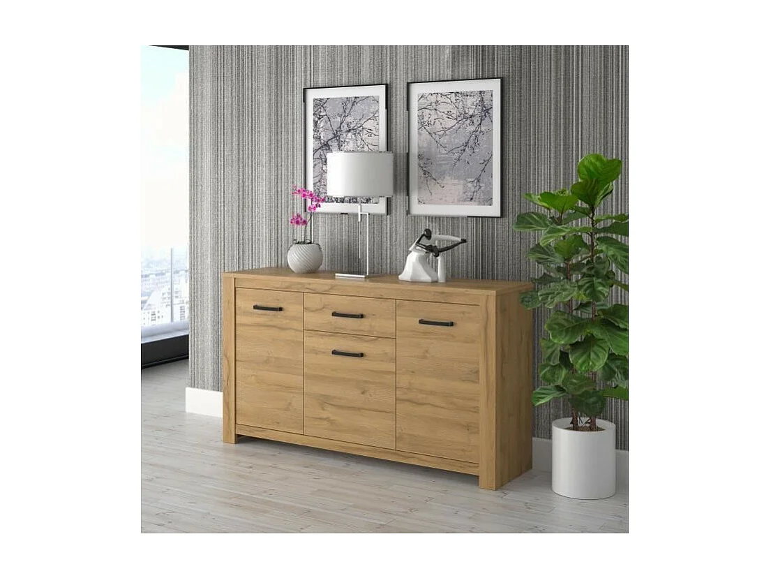 Laag dressoir - verouderd eiken - Classic - HAVANNA - 161 cm