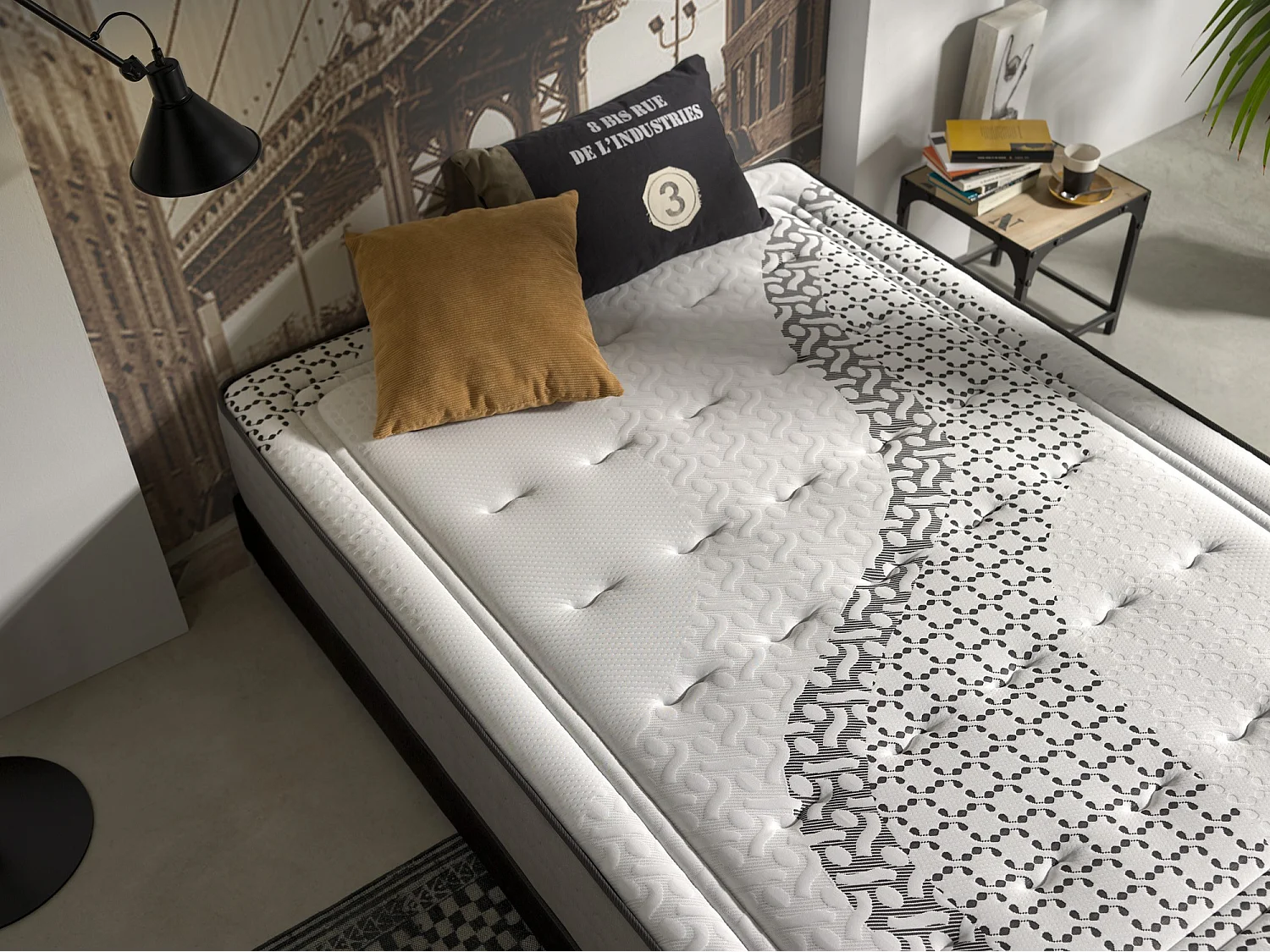 Colchón Visco Brooklyn Paradise 67,5X190 Altura 24cm ±2 Antiácaros Transpirable.