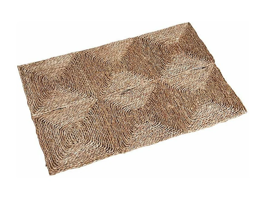 Tapis rectangulaire en jonc tressé 90 x 60 cm