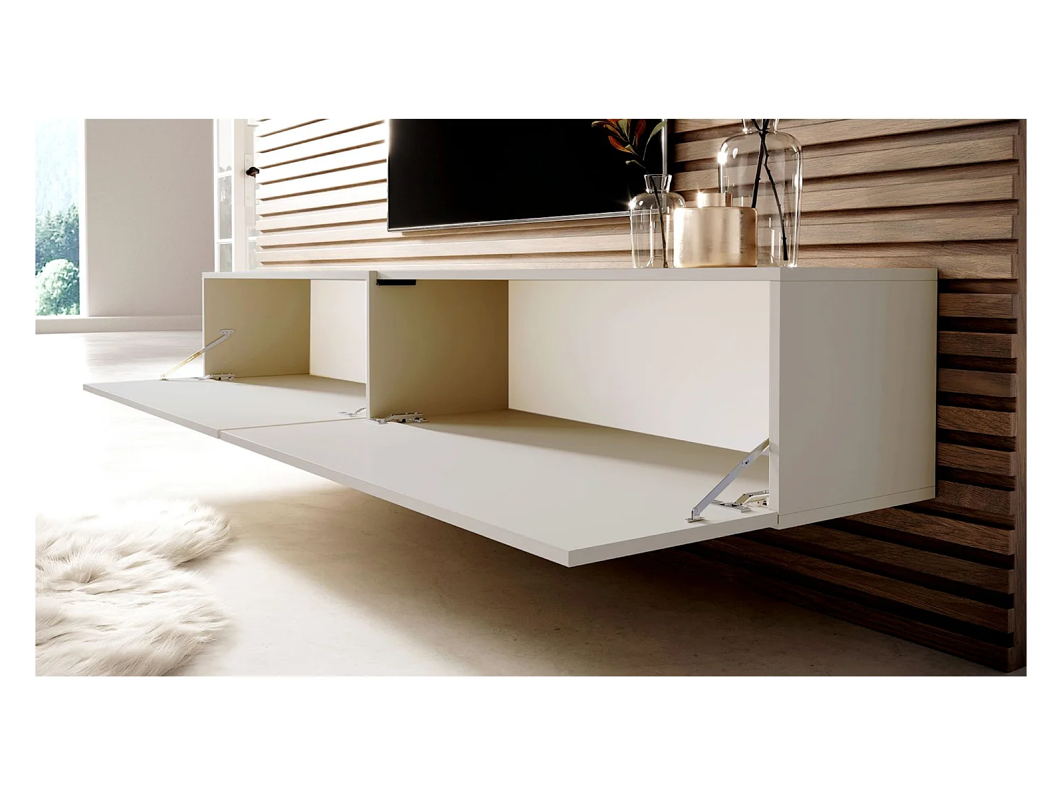 TV-Möbel - 200 cm - taupe (graubeige) - BISIRA