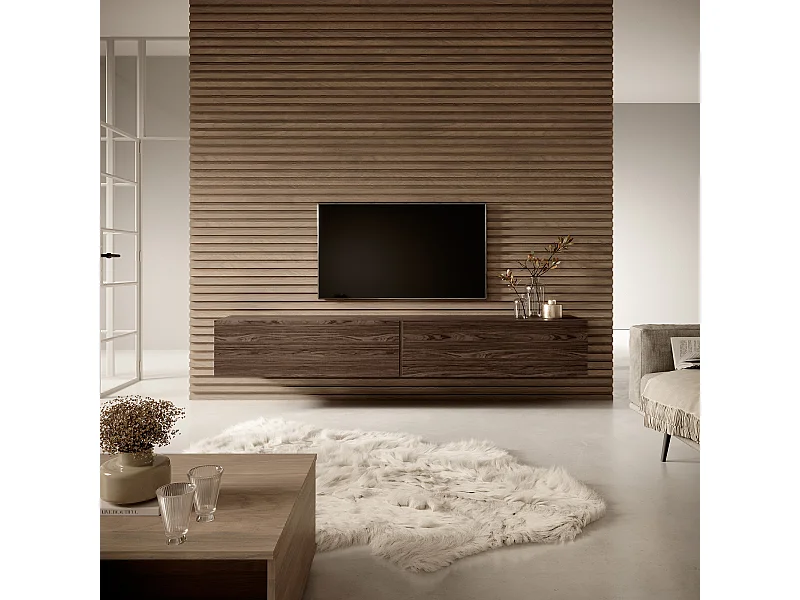 TV-meubel 200 cm - Walnoot - BISIRA