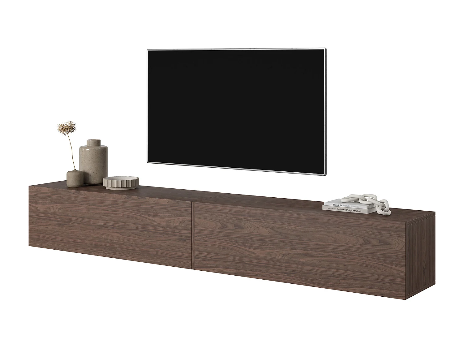 Meuble TV 200 cm - Noyer - BISIRA