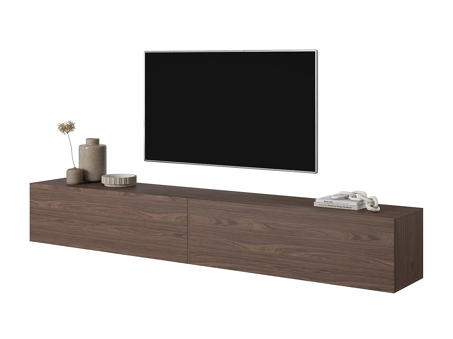 Meuble TV 200 cm - Noyer - BISIRA