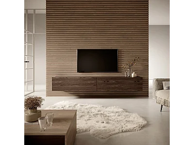 Meuble TV 200 cm - Noyer - BISIRA