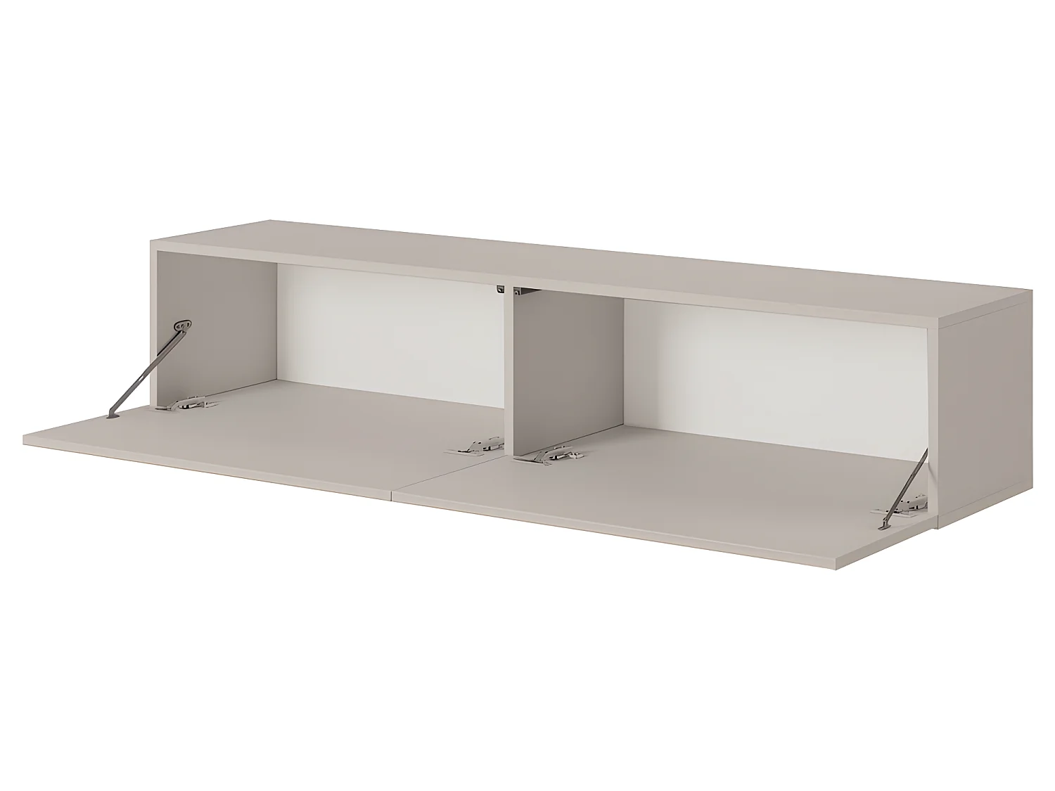 TV-meubel - 140 cm - grijsbeige kleur met gefreesd front - VELDIO