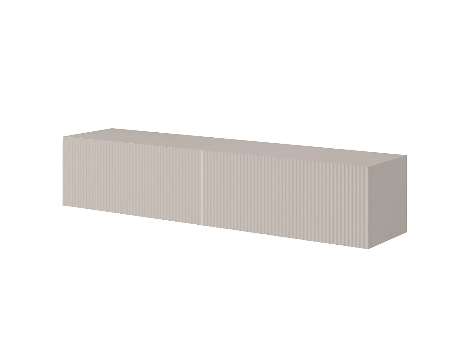 TV-Wandschrank - 140 cm - graubeige mit gefräster Front - VELDIO