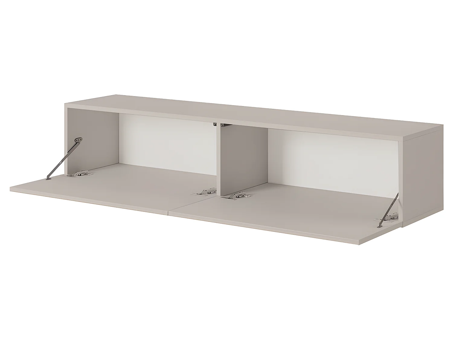 TV-meubel - 140 cm - grijsbeige kleur met gefreesd front - VELDIO