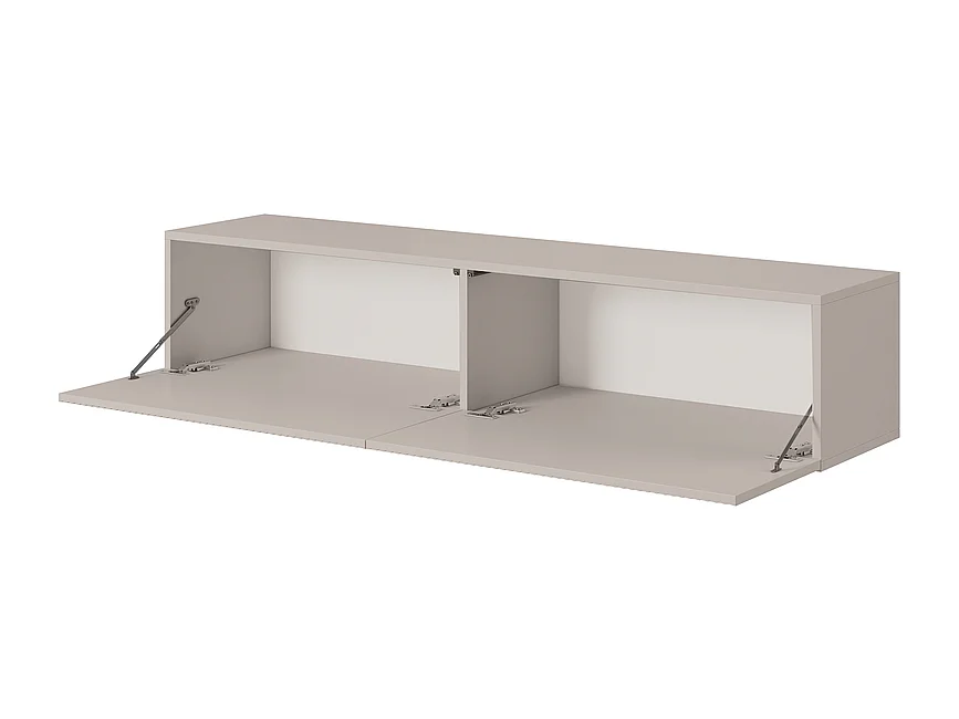 Mobile TV con frontali a doghe grigio-beige, 140 cm - Veldio