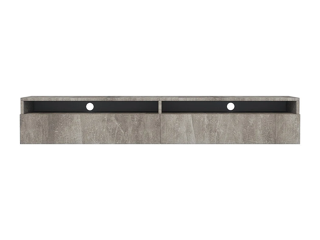 TV-meubel - 180 cm - betongrijs - 2 open nissen - met 2 lades - REDNAW