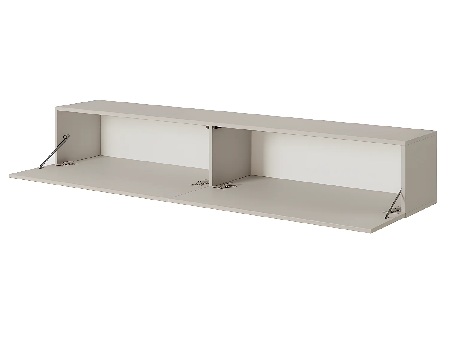 TV-Möbel 175 cm graubeige mit gefräster Front - Veldio