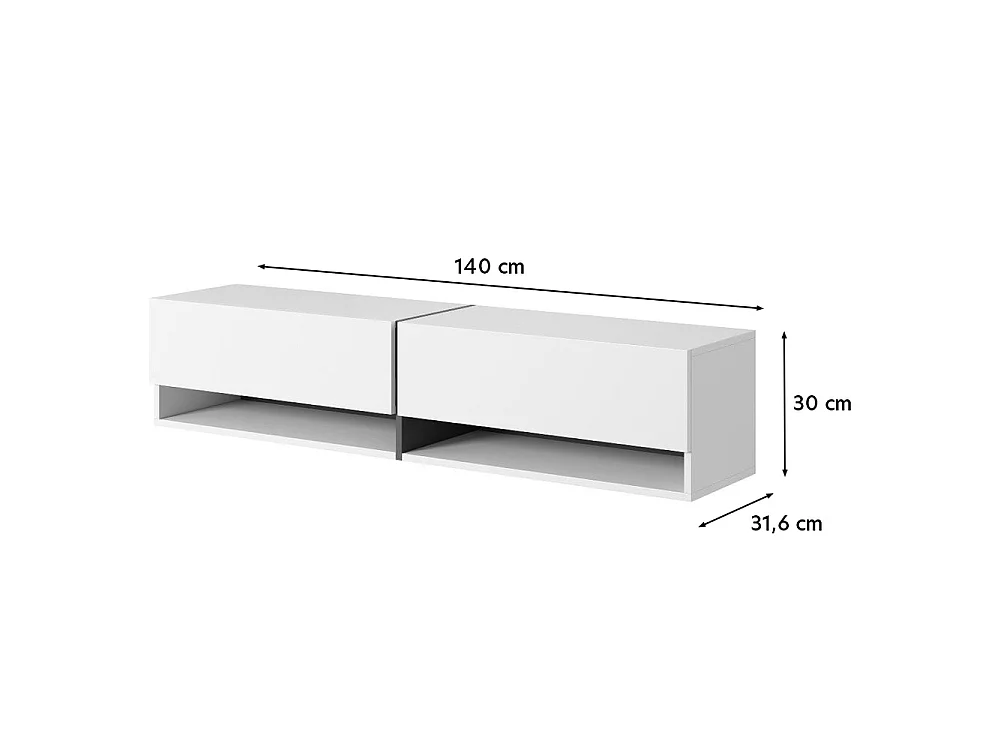 Meuble TV 140 cm - Noyer - BISIRA