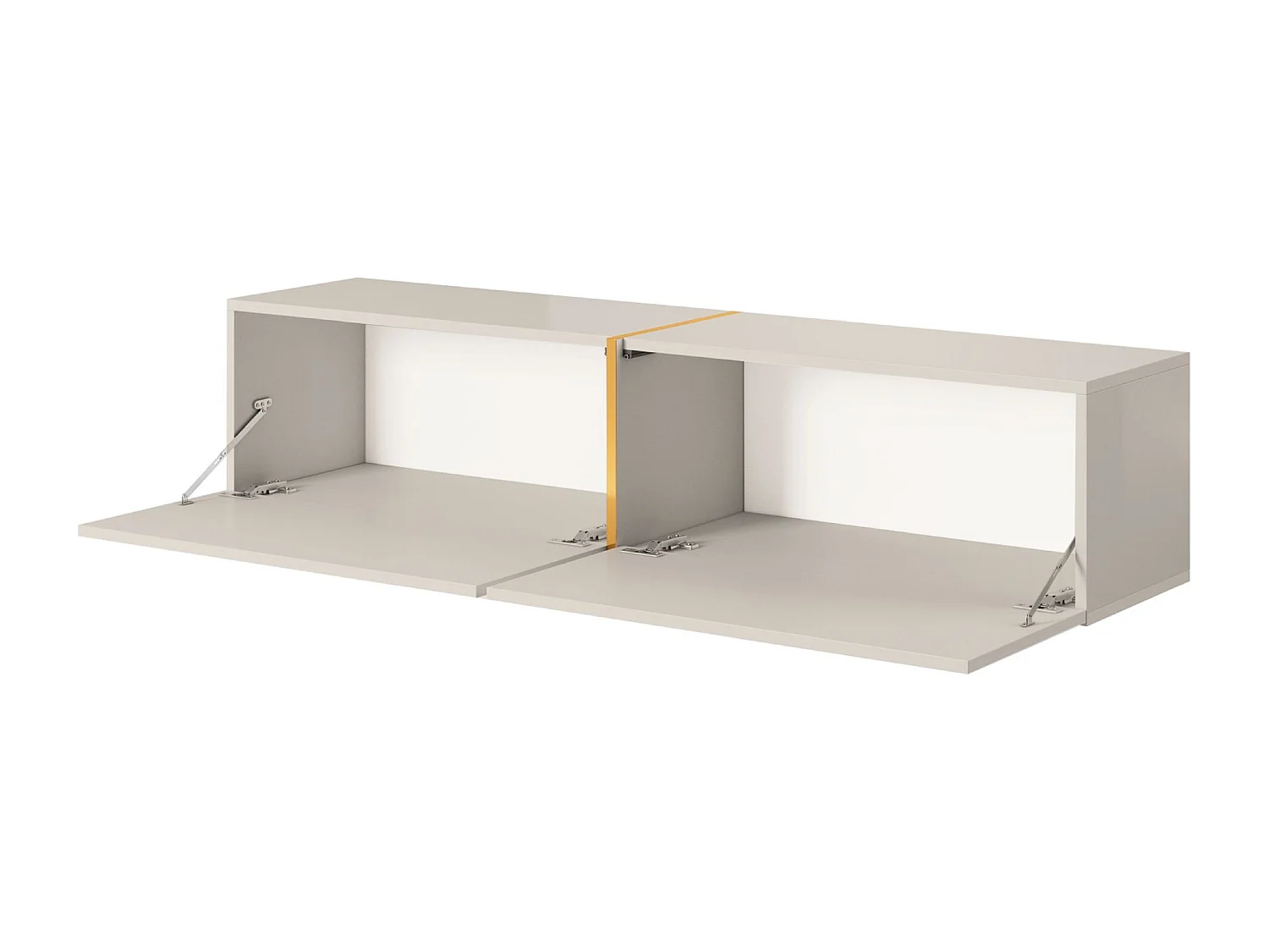 TV-Möbel - 140 cm - mit goldener Einlage - taupe (graubeige) - BISIRA