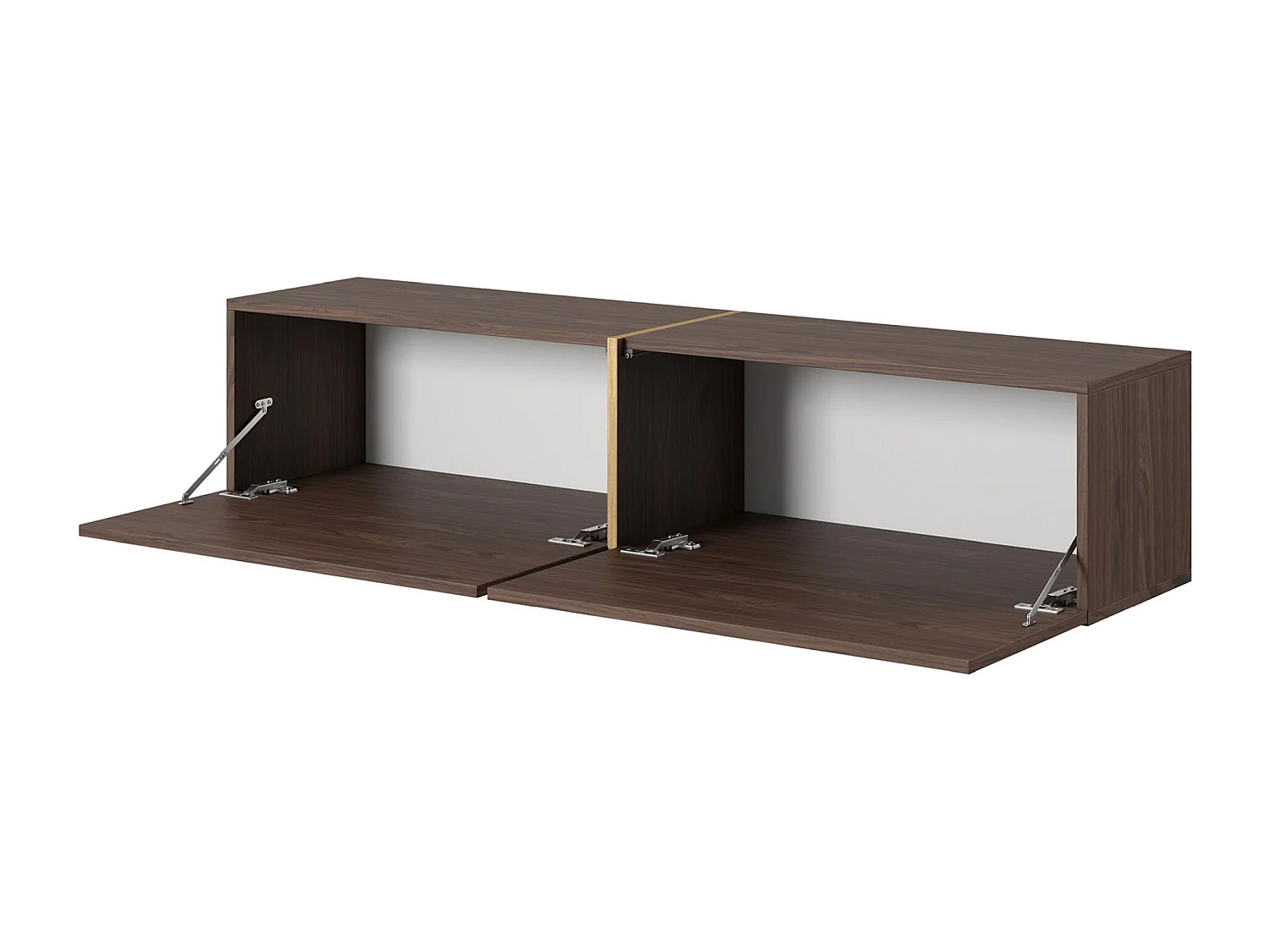 Mueble TV 140 cm Nogal con inserto dorado - Bisira