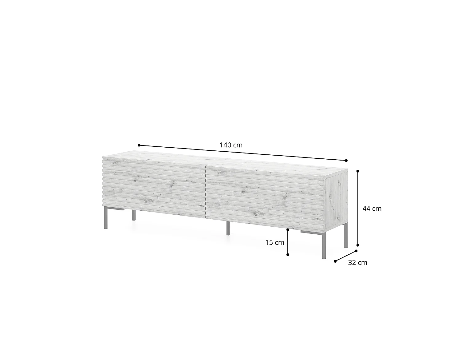 Meuble TV - 140 cm - taupe (gris-beige) - LAMMELO