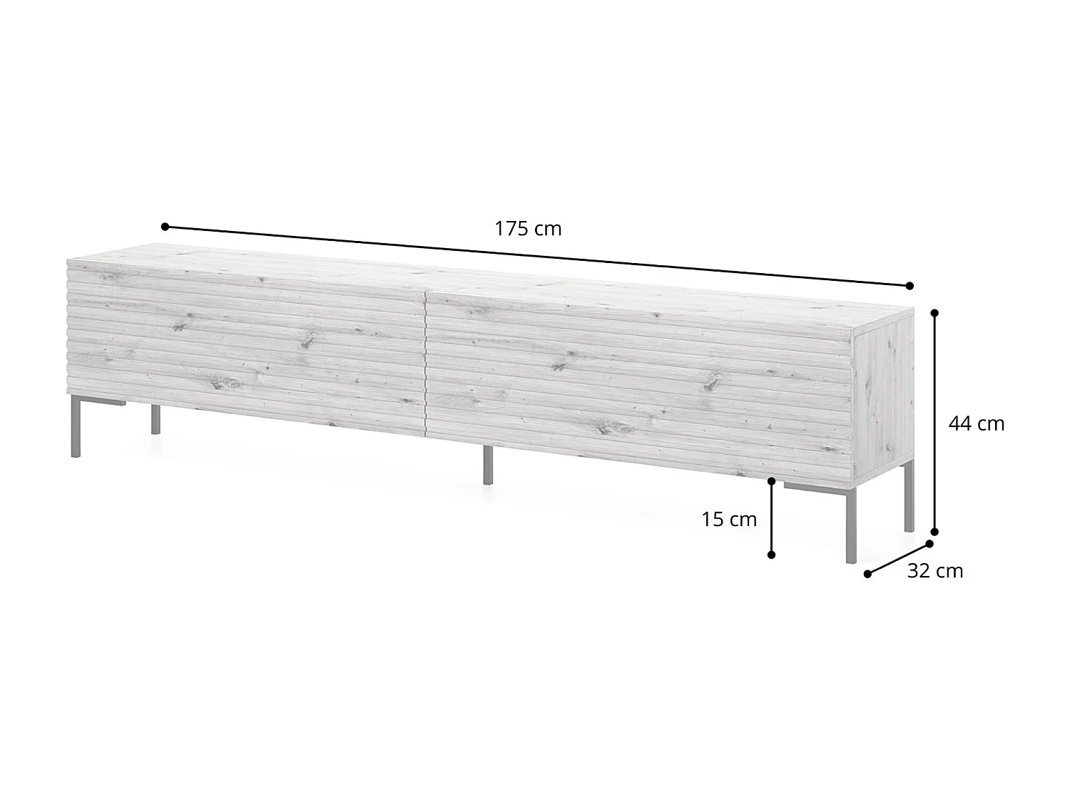 Meuble TV - 175 cm - taupe (gris-beige) - LAMMELO