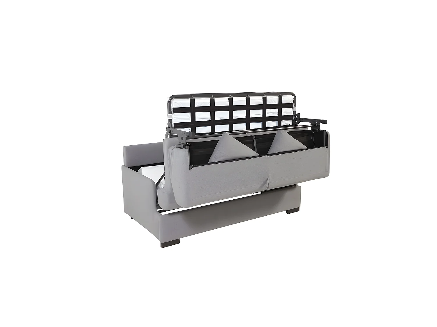BILBO Canapé convertible 3 places gris matelas Simmons 140cm