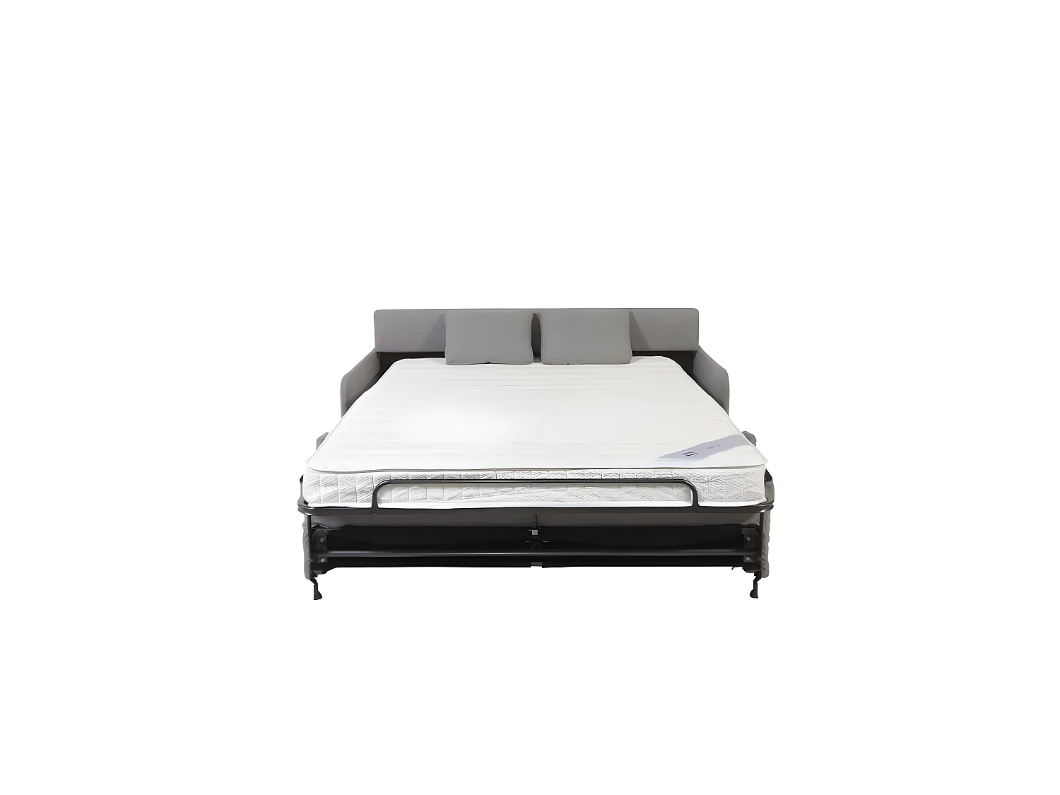 BILBO Canapé convertible 3 places gris matelas Simmons 140cm