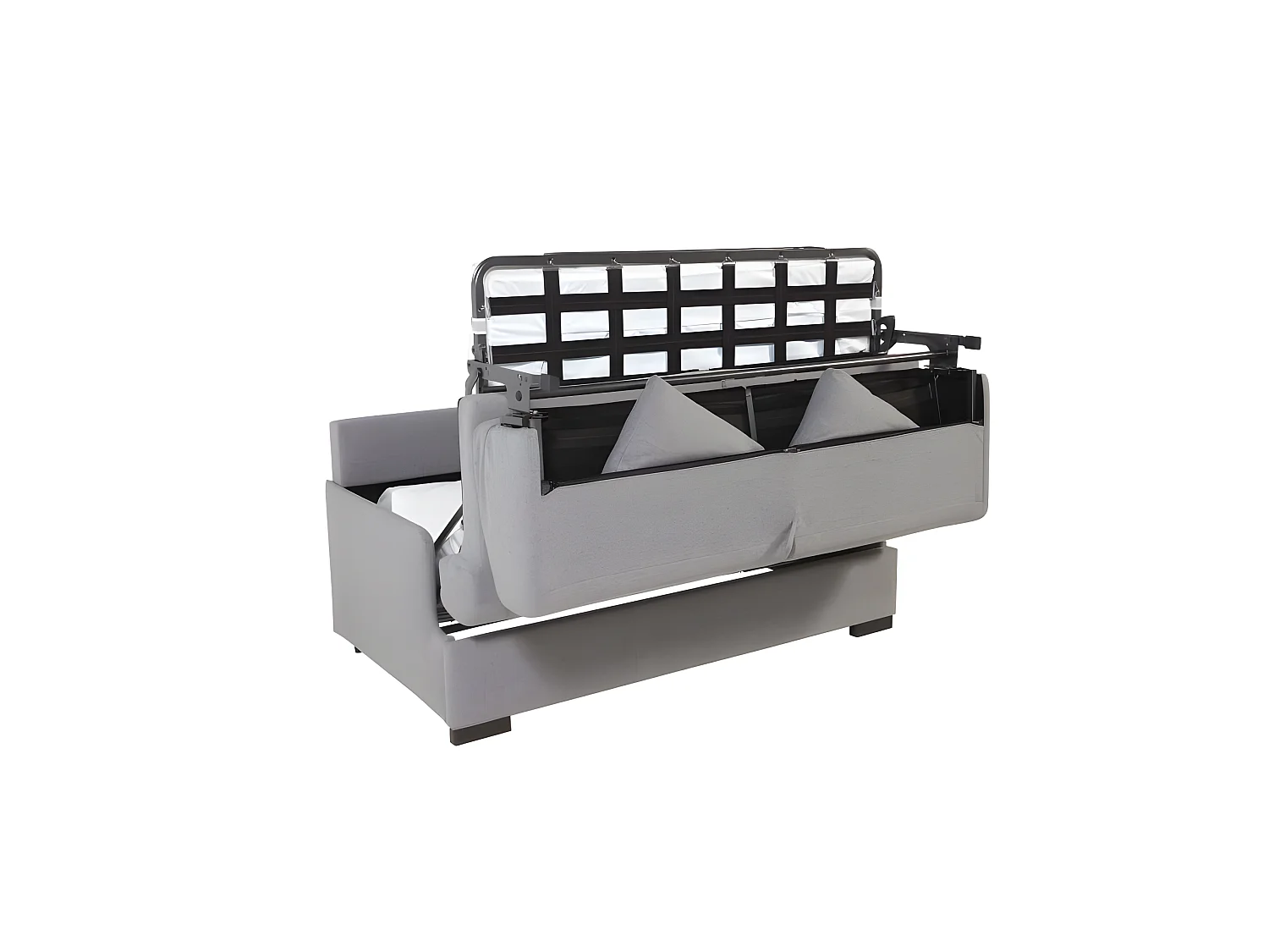 BILBO Canapé convertible 3 places gris matelas Simmons 140cm