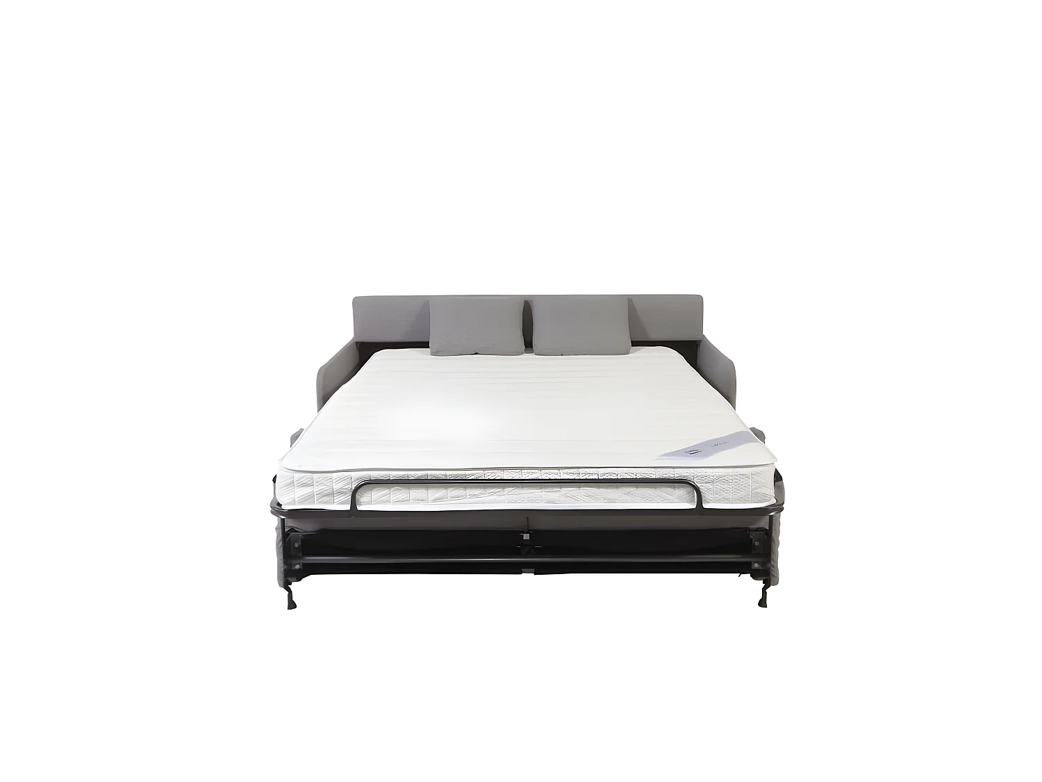 BILBO Canapé convertible 3 places gris matelas Simmons 140cm