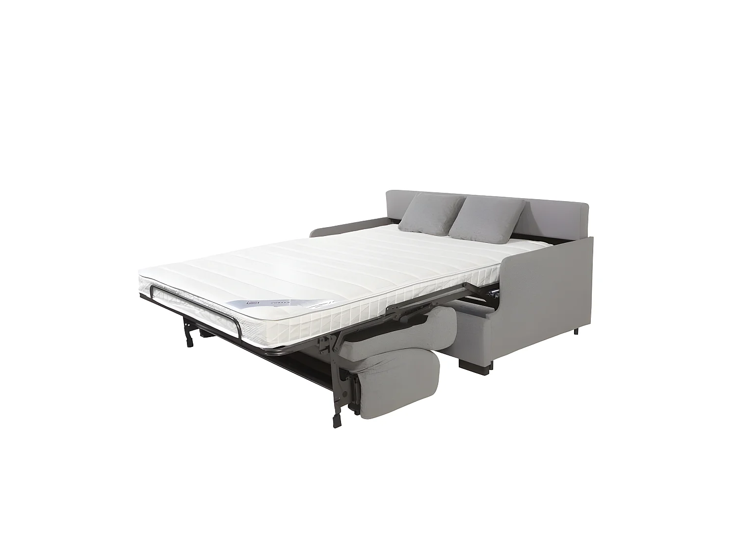 BILBO Canapé convertible 3 places gris matelas Simmons 140cm