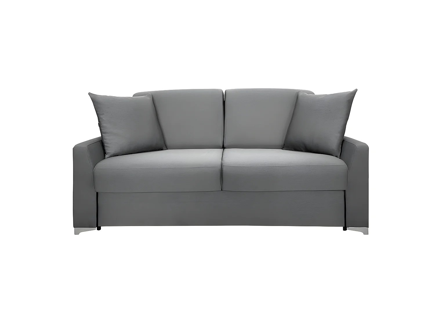 MODESTO Canapé convertible 3 places gris matelas Dunlopillo 140cm