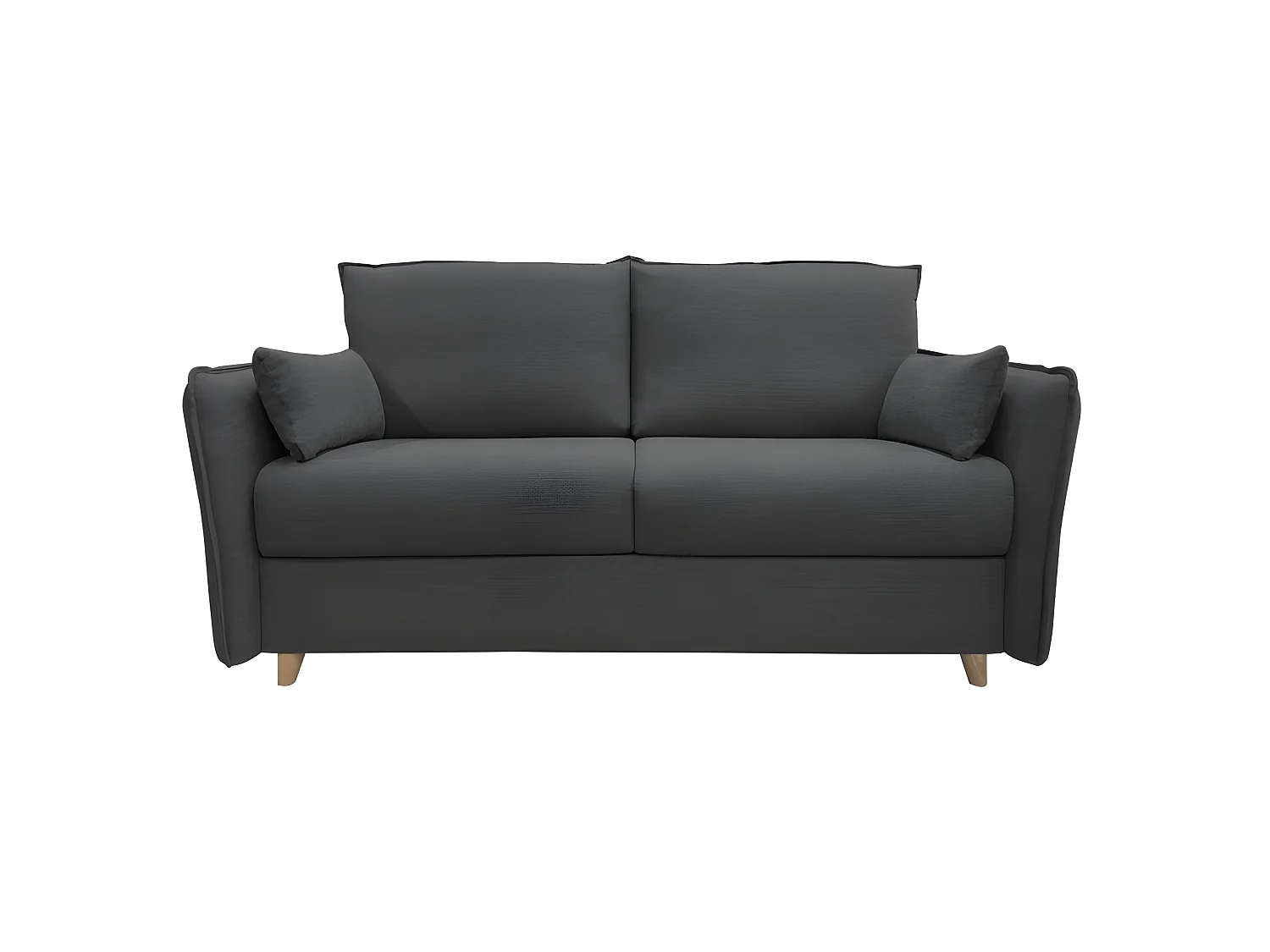 OLLIE Canapé convertible 3 places noir matelas Dunlopillo 140cm