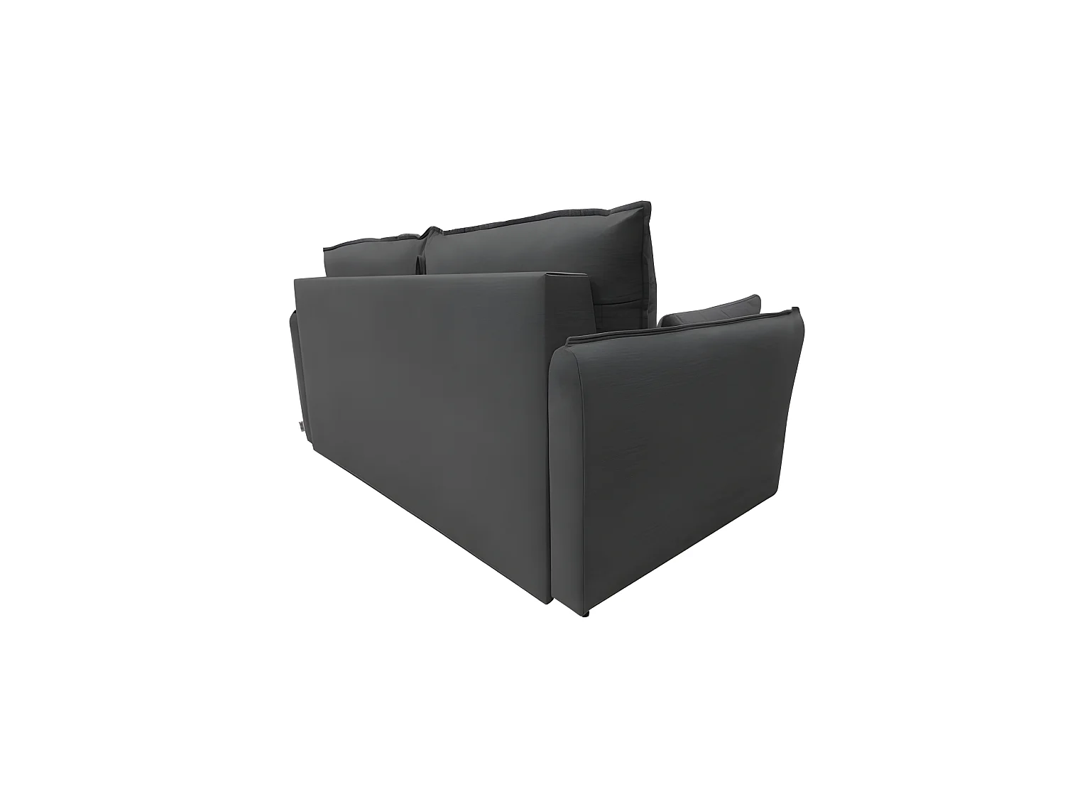 OLLIE Canapé convertible 3 places noir matelas Dunlopillo 140cm