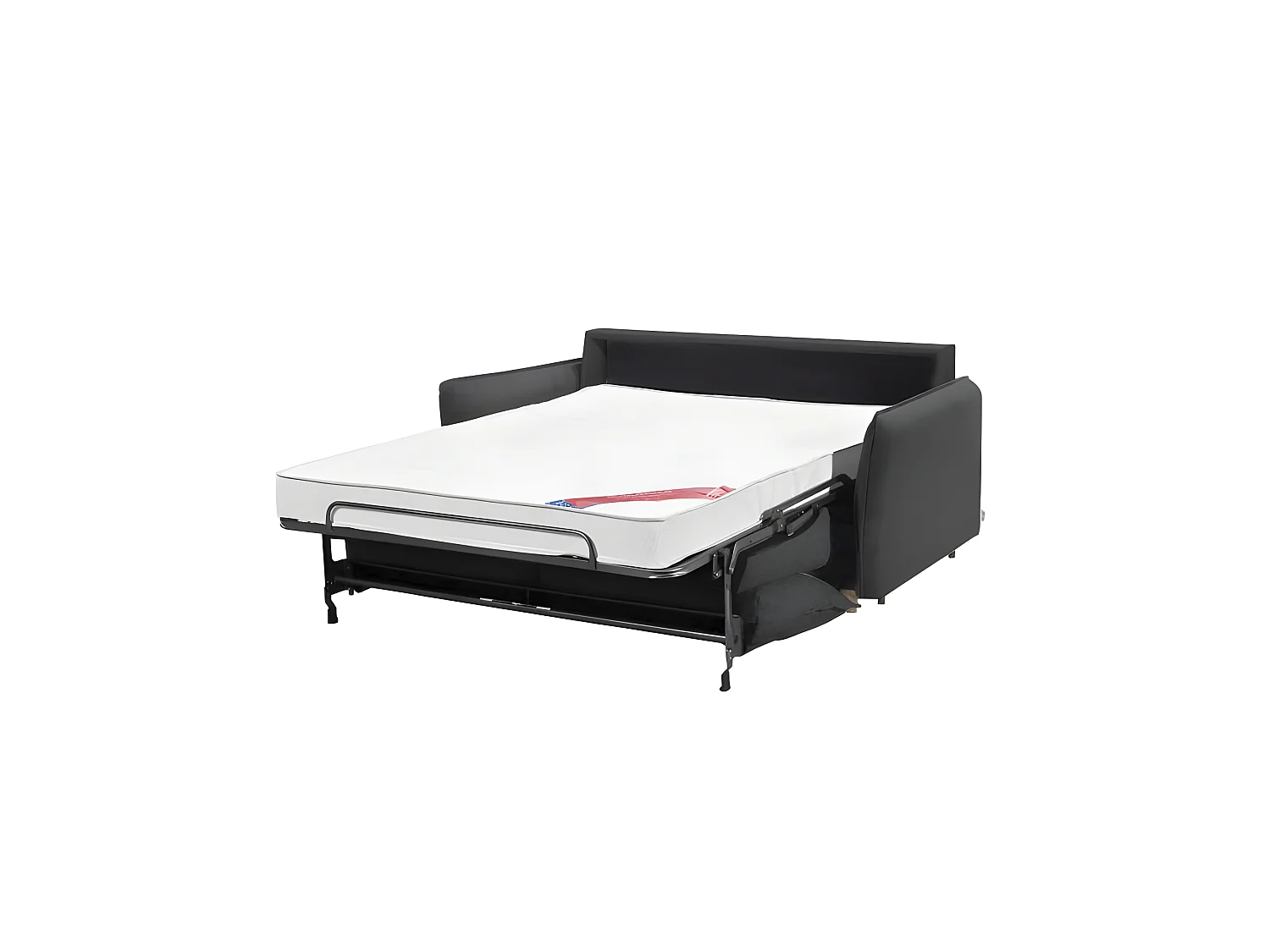 OLLIE Canapé convertible 3 places noir matelas Dunlopillo 140cm