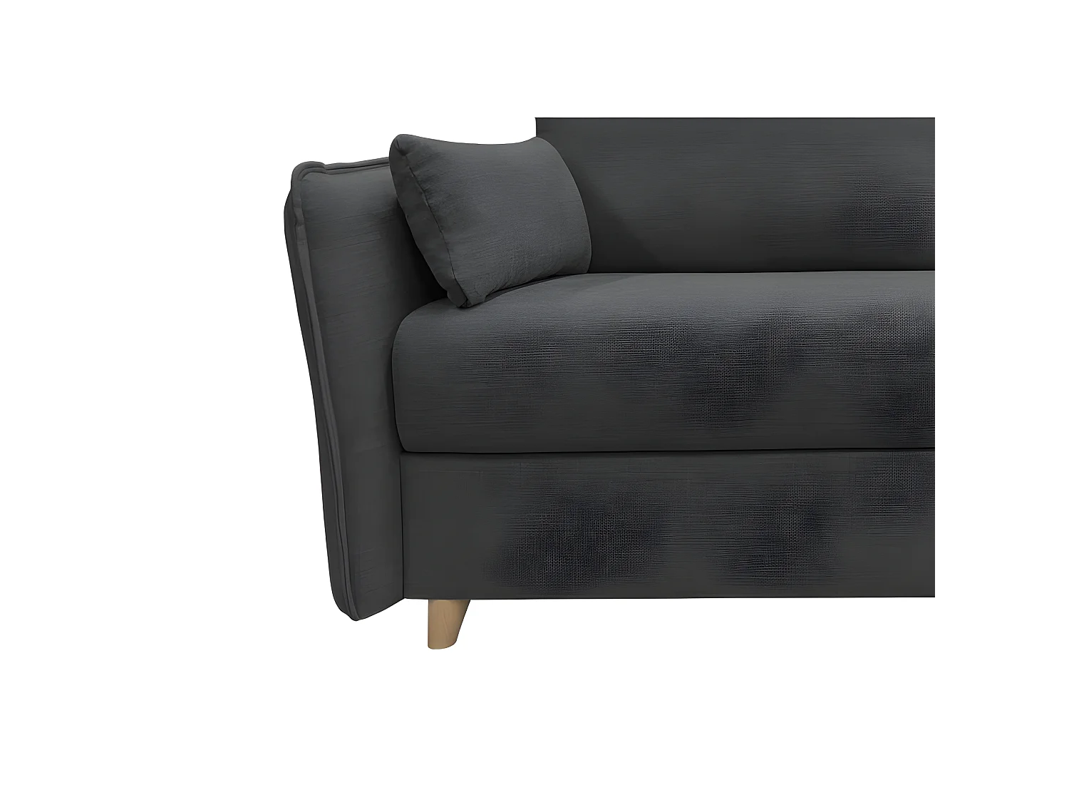 OLLIE Canapé convertible 3 places noir matelas Dunlopillo 140cm