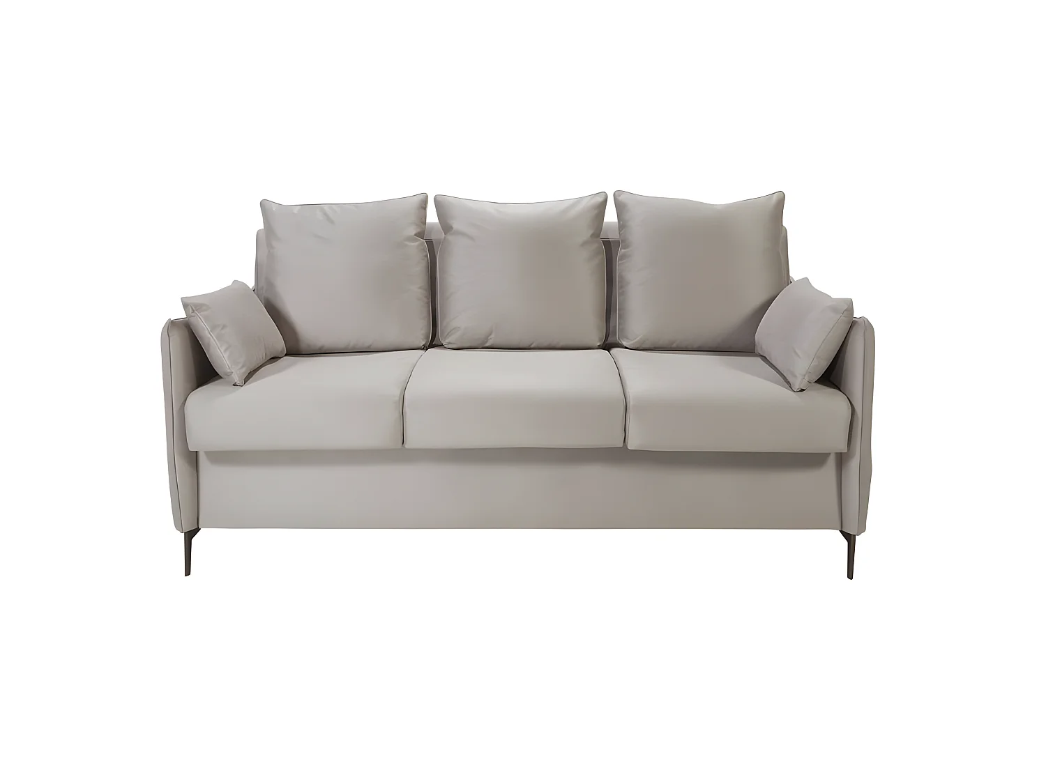 PICADILY Canapé convertible 3 places beige matelas Dunlopillo 140cm