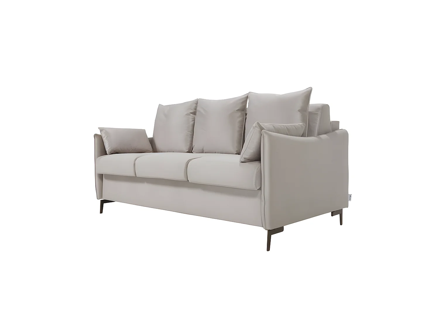 PICADILY Canapé convertible 3 places beige matelas Dunlopillo 140cm