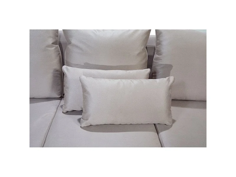 PICADILY Canapé convertible 3 places beige matelas Dunlopillo 140cm
