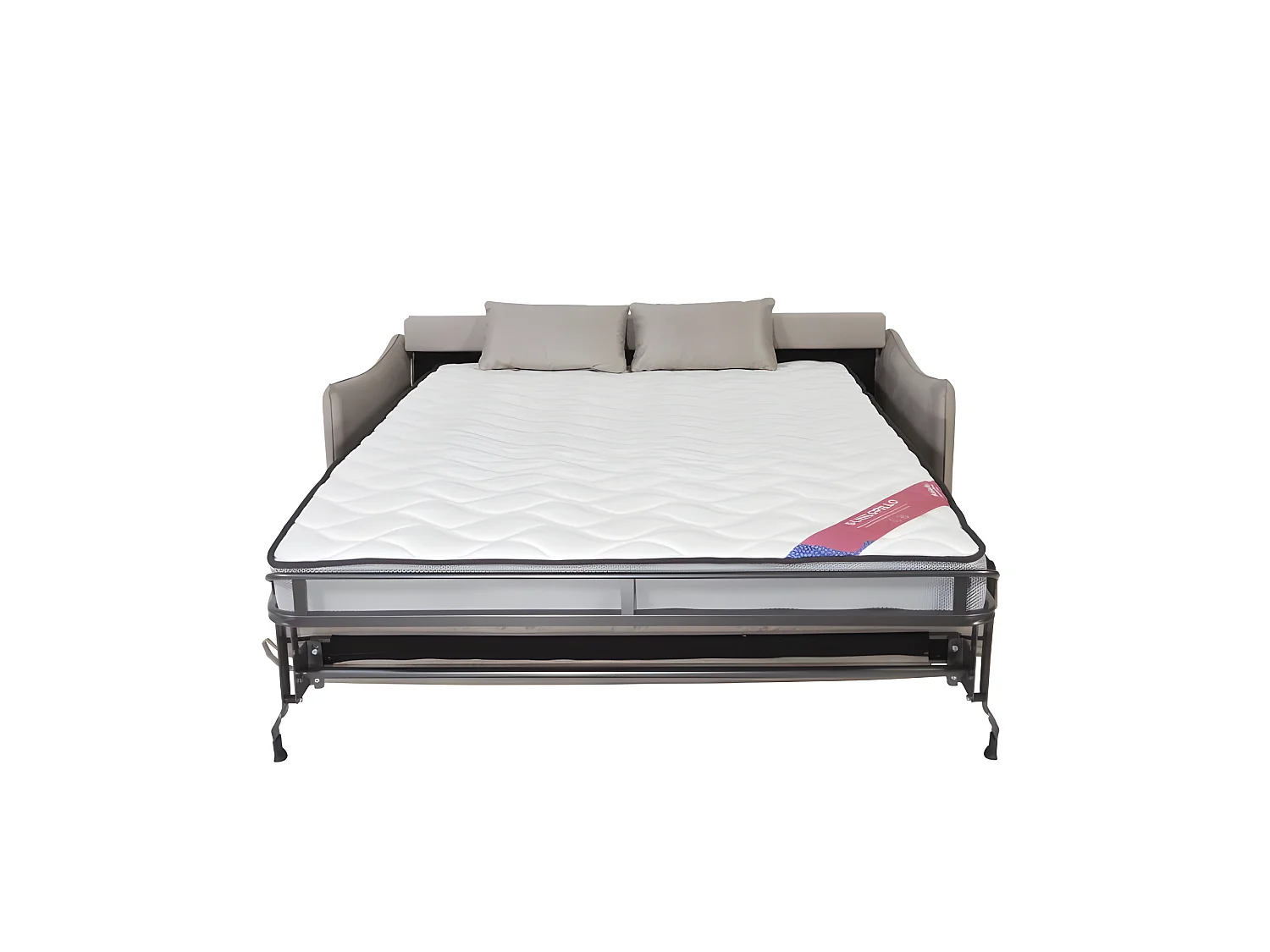 PICADILY Canapé convertible 3 places beige matelas Dunlopillo 140cm