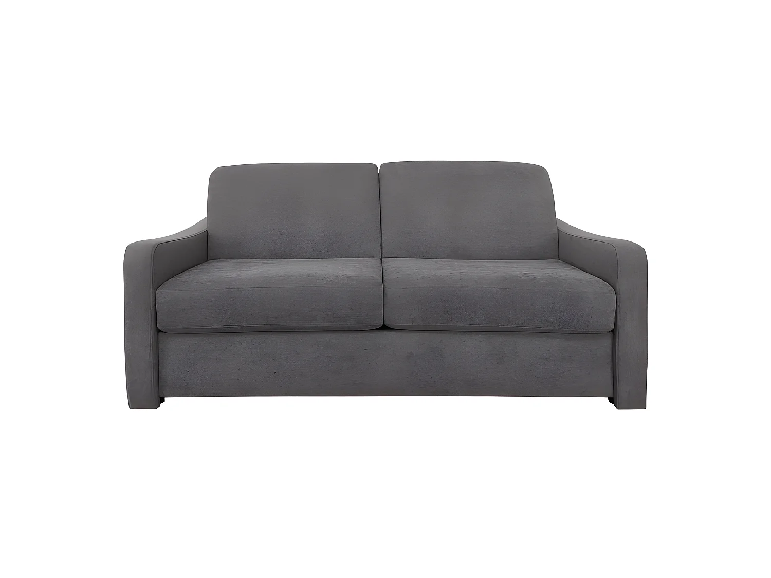 NASSAU Canapé convertible 3 places gris souris matelas Dunlopillo 140cm