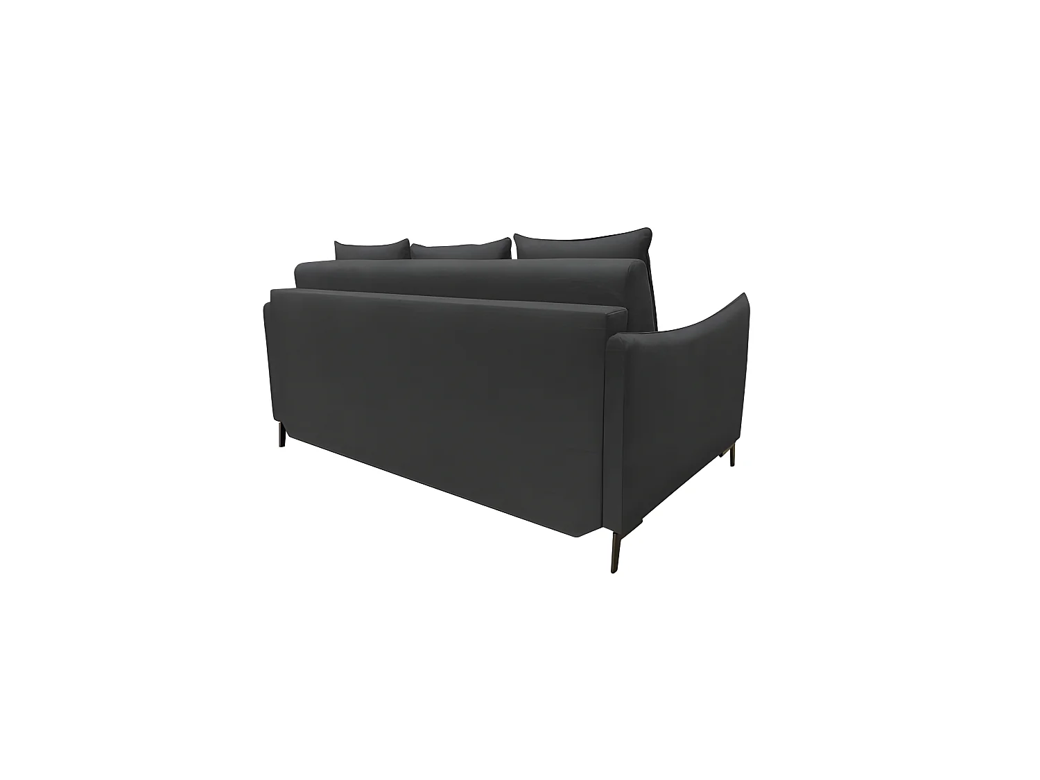 PICADILY Canapé convertible 3 places noir matelas Dunlopillo 140cm