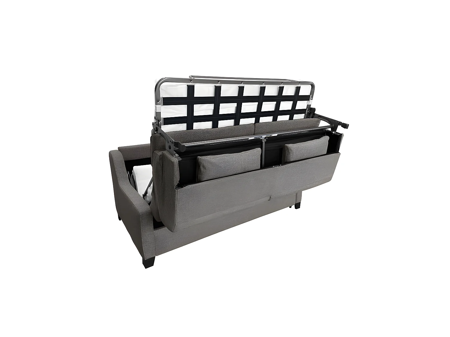 IMPALA BD Canapé convertible 3 places taupe matelas Simmons 140cm