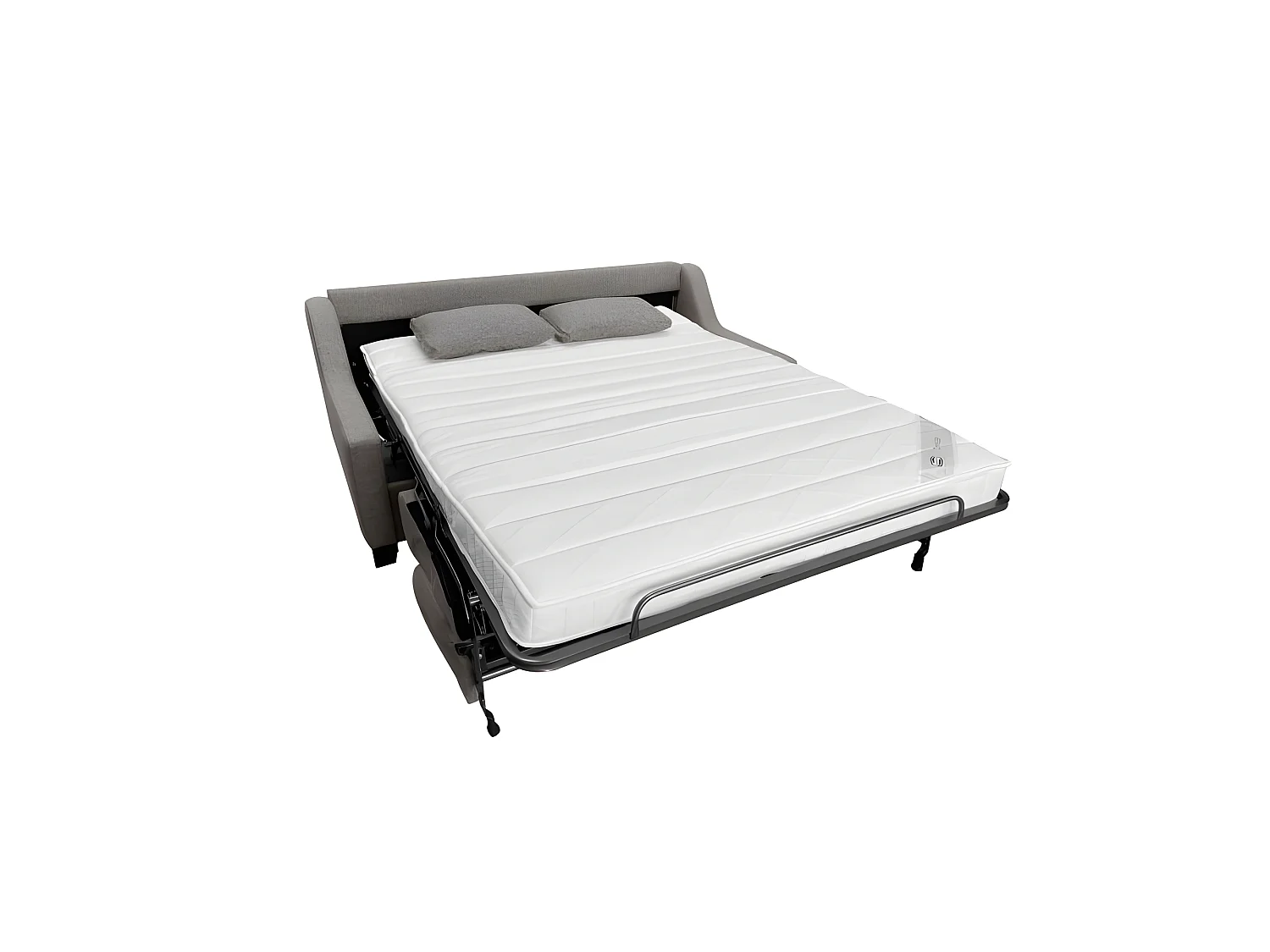 IMPALA BD Canapé convertible 3 places taupe matelas Simmons 140cm