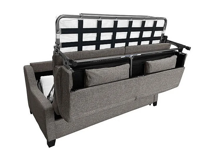 IMPALA BD Canapé convertible 3 places taupe matelas Simmons 140cm
