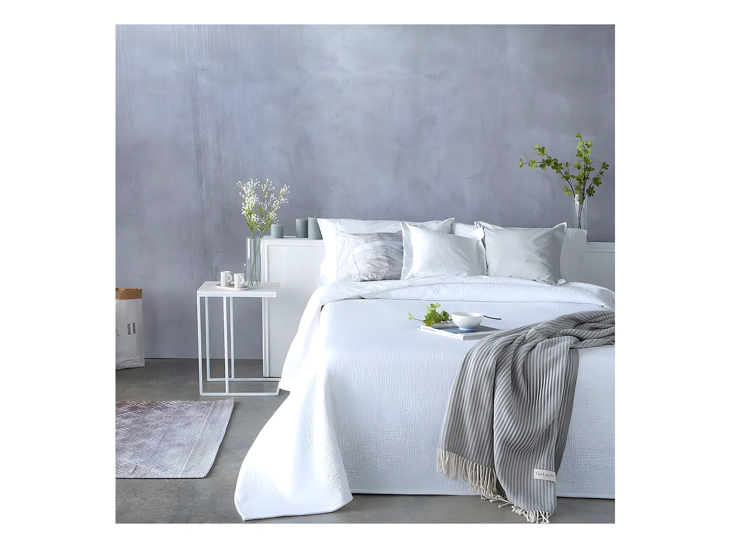 Colcha blanco 230x270 cm tierra