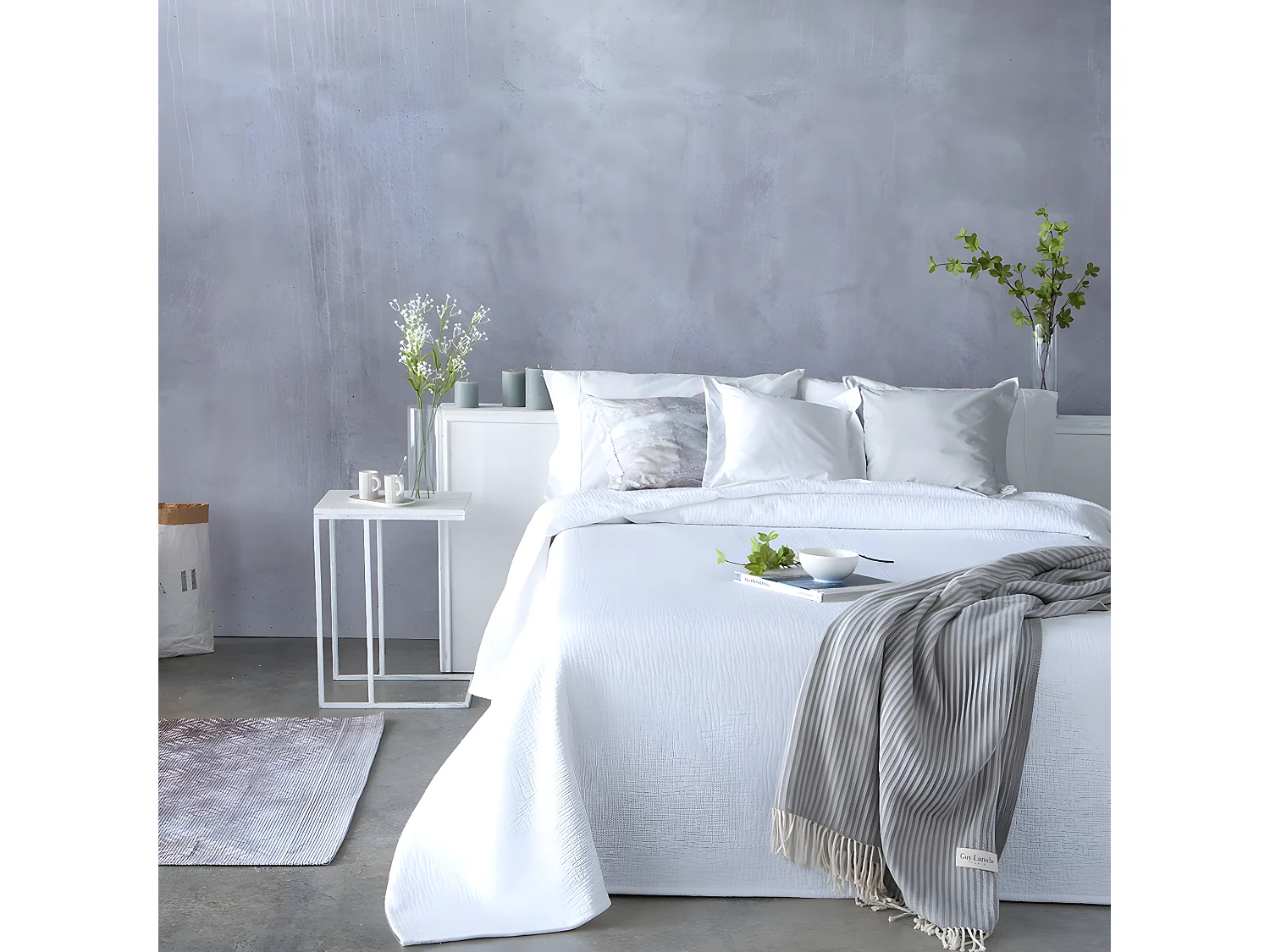 Colcha blanco 230x270 cm tierra