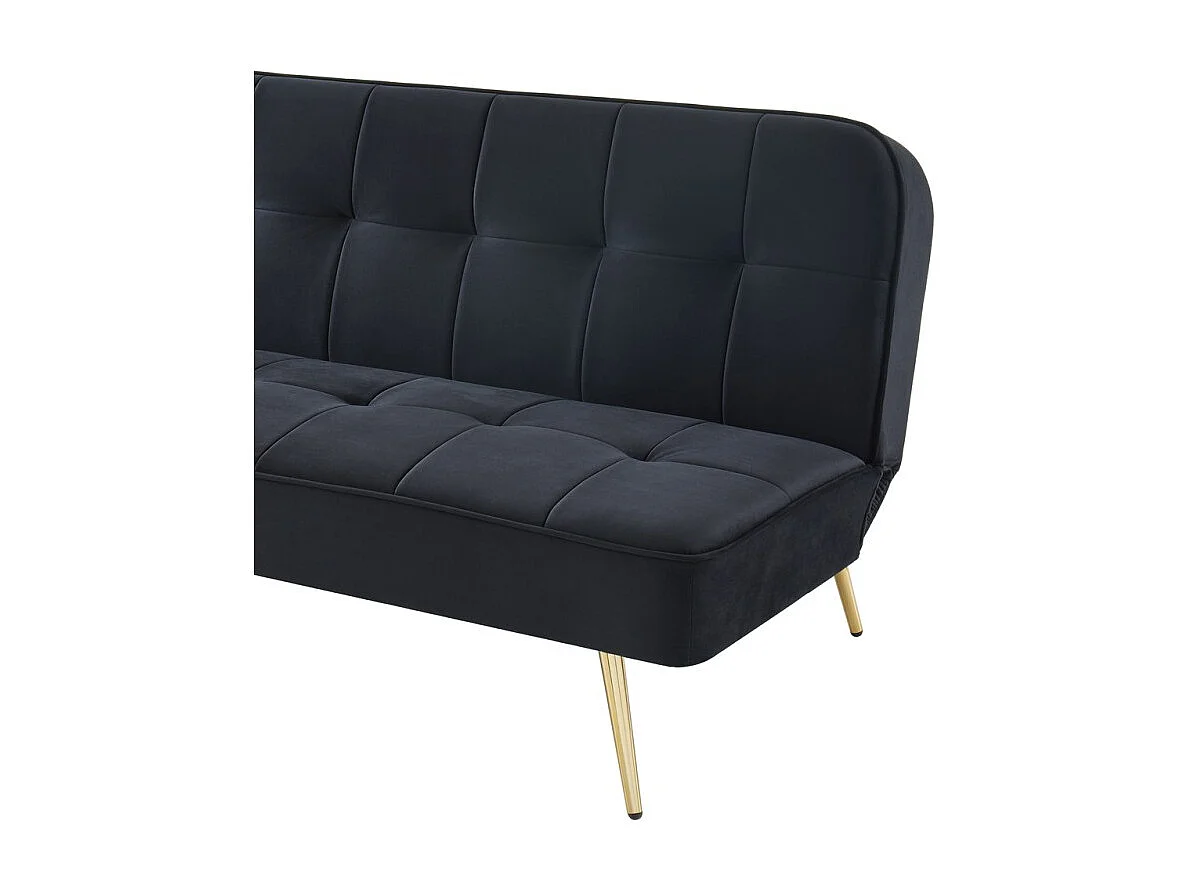 Banquette AROMA 3 places en velours noir convertible