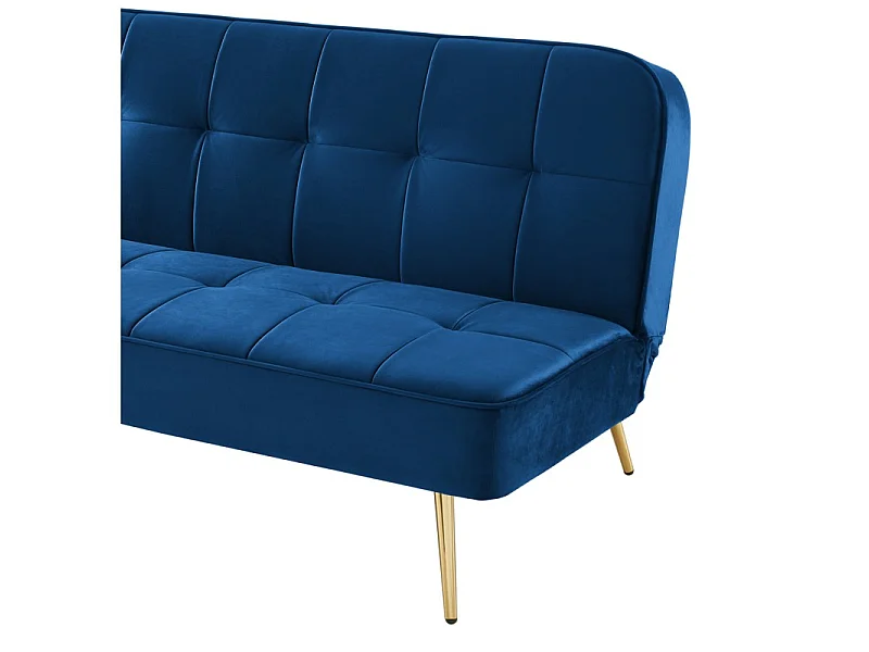 Banquette AROMA en velours bleu 3 places