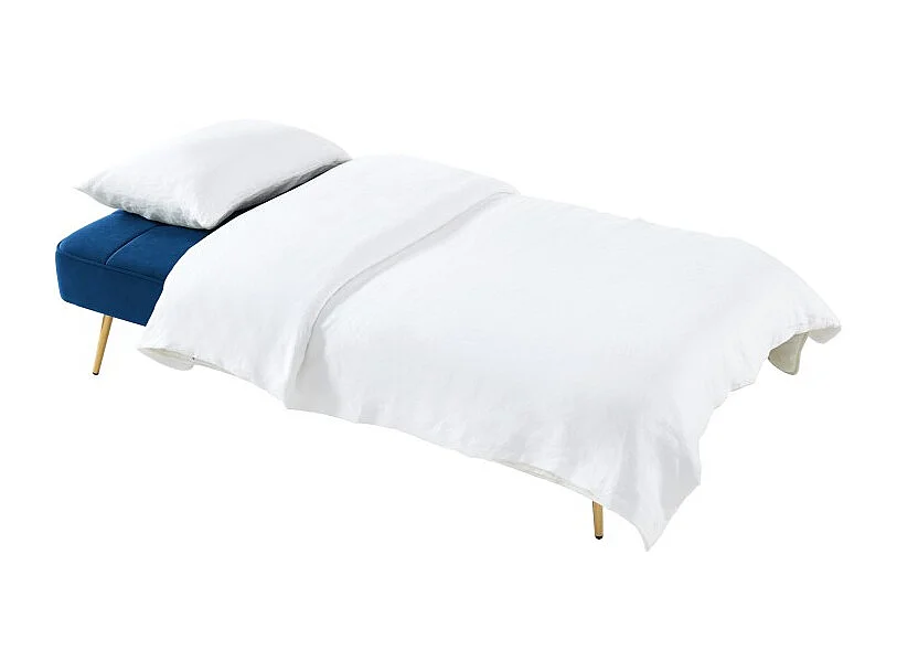 Banquette AROMA en velours bleu 3 places