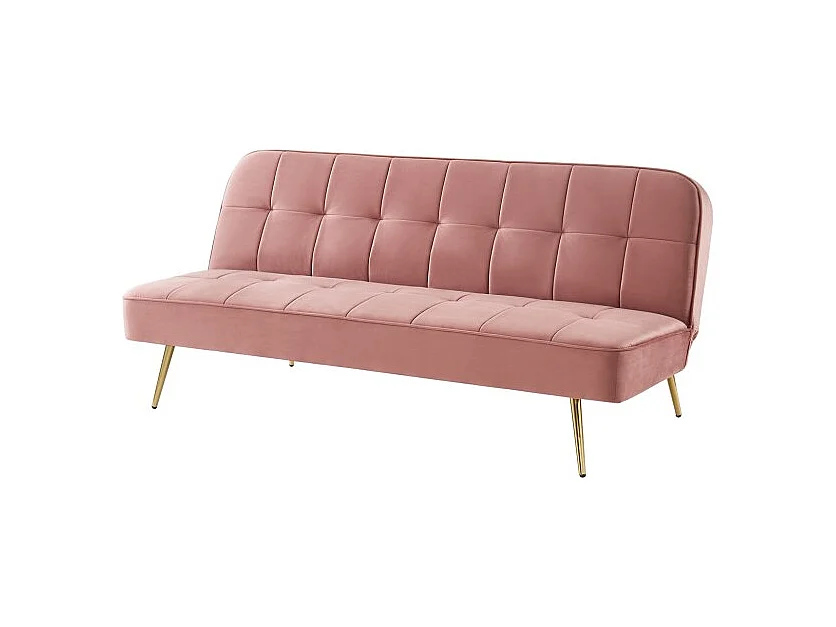 Banquette AROMA en velours vieux rose 3 places convertible