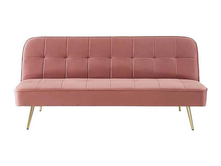 Banquette AROMA en velours vieux rose 3 places convertible