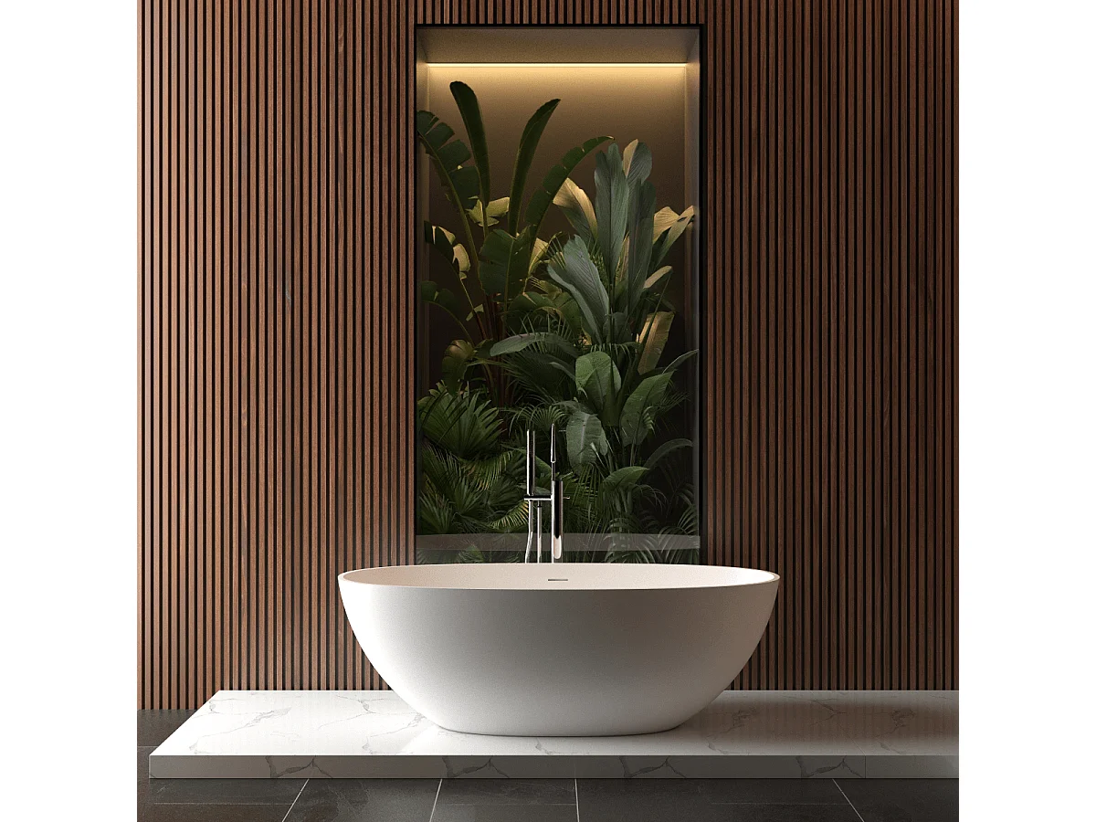 Mineralguss Badewanne MALMO freistehend 165 cm